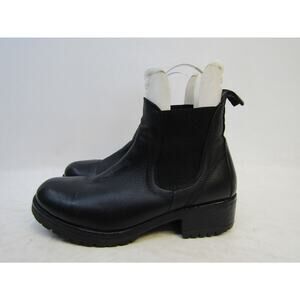 Bueno Womens Size 41 EUR Black Leather Chelsea Ankle Fashion Boots Bootie